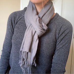 Gray Warm Solid Color Scarf